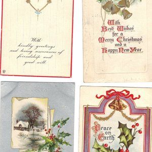 Lot of 4 Antique Christmas Postcards  - Lot 934